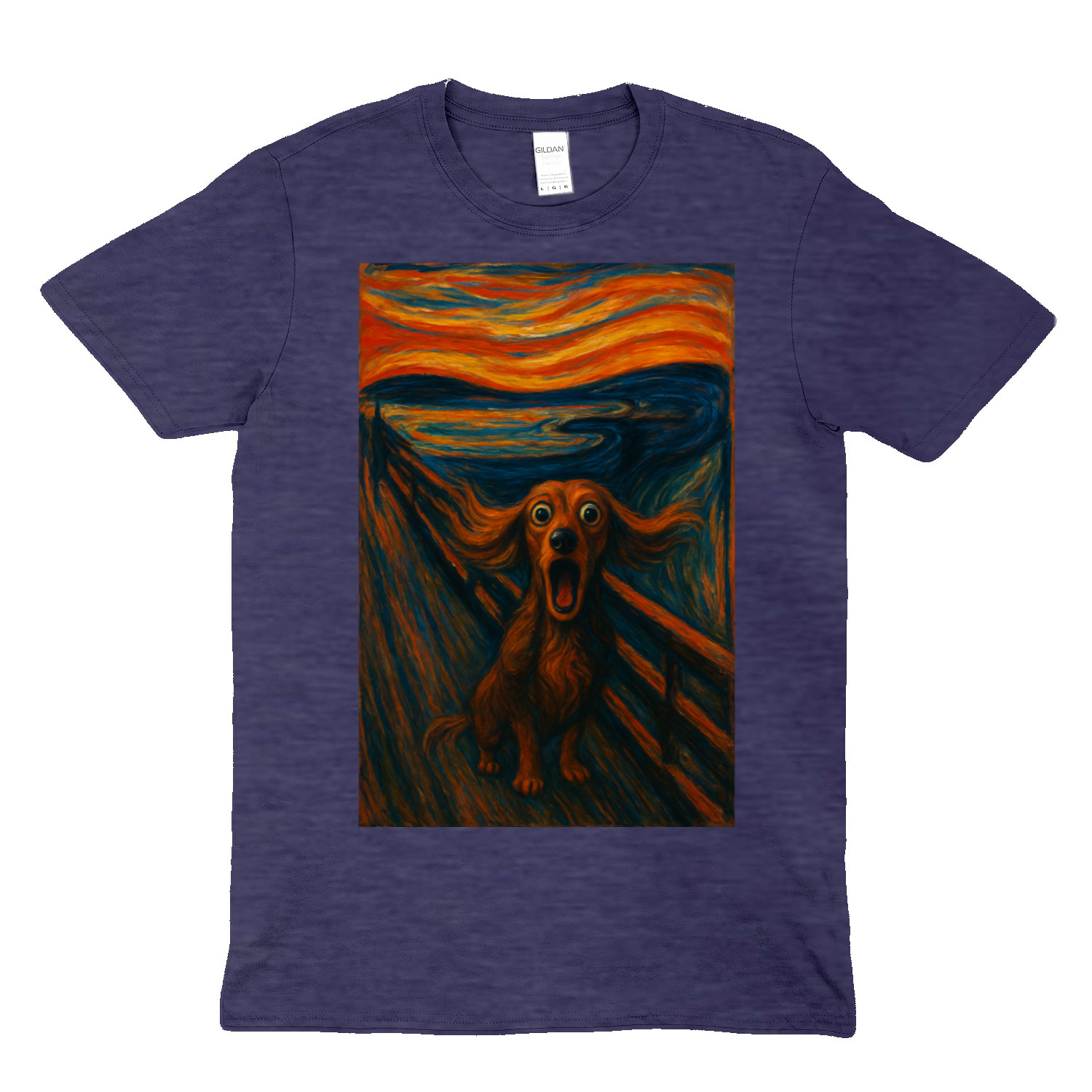 Dackel T-Shirt – „Der Schrei des Dackels“ | Satirische Kunst-Parodie – Lustiges | True Insights – Bild 7