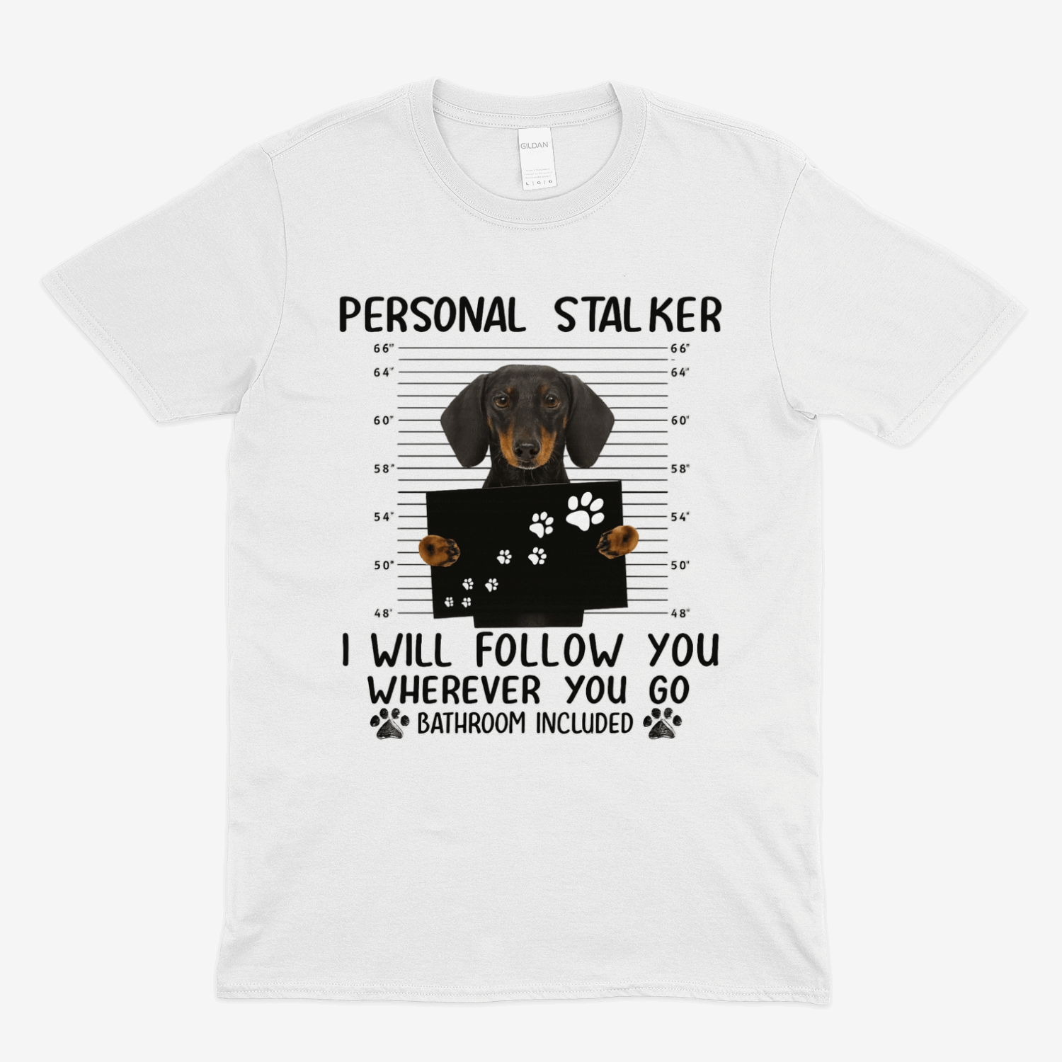 Dackel T-Shirt – „Personal Stalker“  Geschenk für Hundeliebhaber