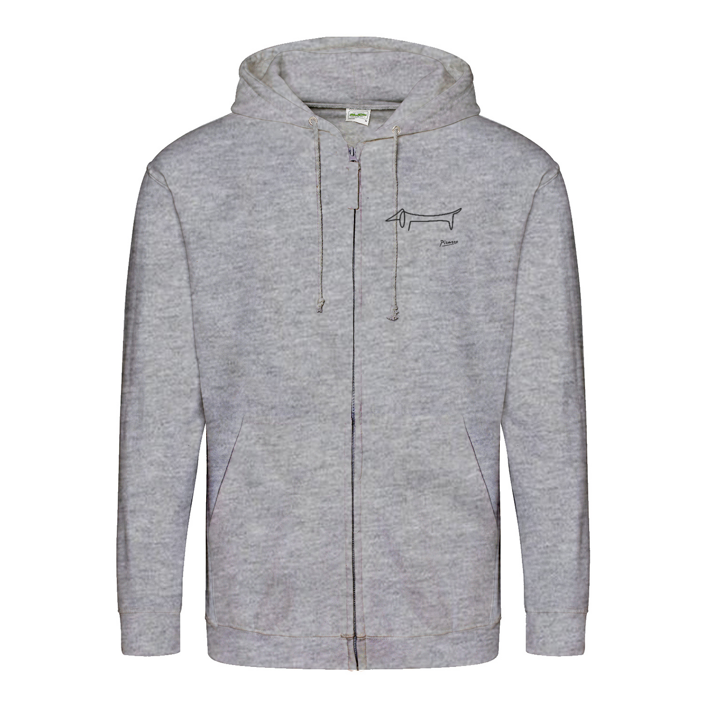Dackel Hoodie – Picasso Line Art | Minimalistisches Statement Sweatshirt-Zip Hoodie-True Insights