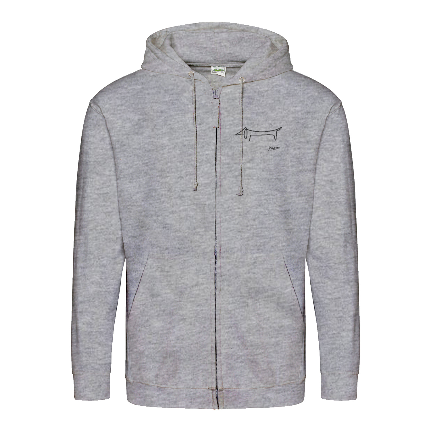Dackel Hoodie – Picasso Line Art | Minimalistisches Statement Sweatshirt-Zip Hoodie-True Insights