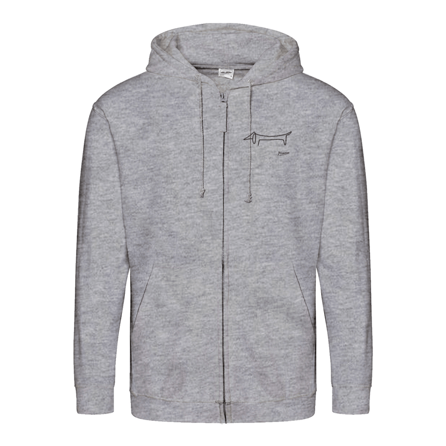 Dackel Hoodie – Picasso Line Art | Minimalistisches Statement Sweatshirt-Zip Hoodie-True Insights