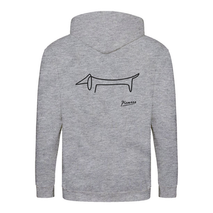 Dackel Hoodie – Picasso Line Art | Minimalistisches Statement Sweatshirt-Zip Hoodie-True Insights