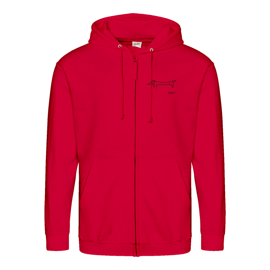 Dackel Hoodie – Picasso Line Art | Minimalistisches Statement Sweatshirt-Zip Hoodie-True Insights
