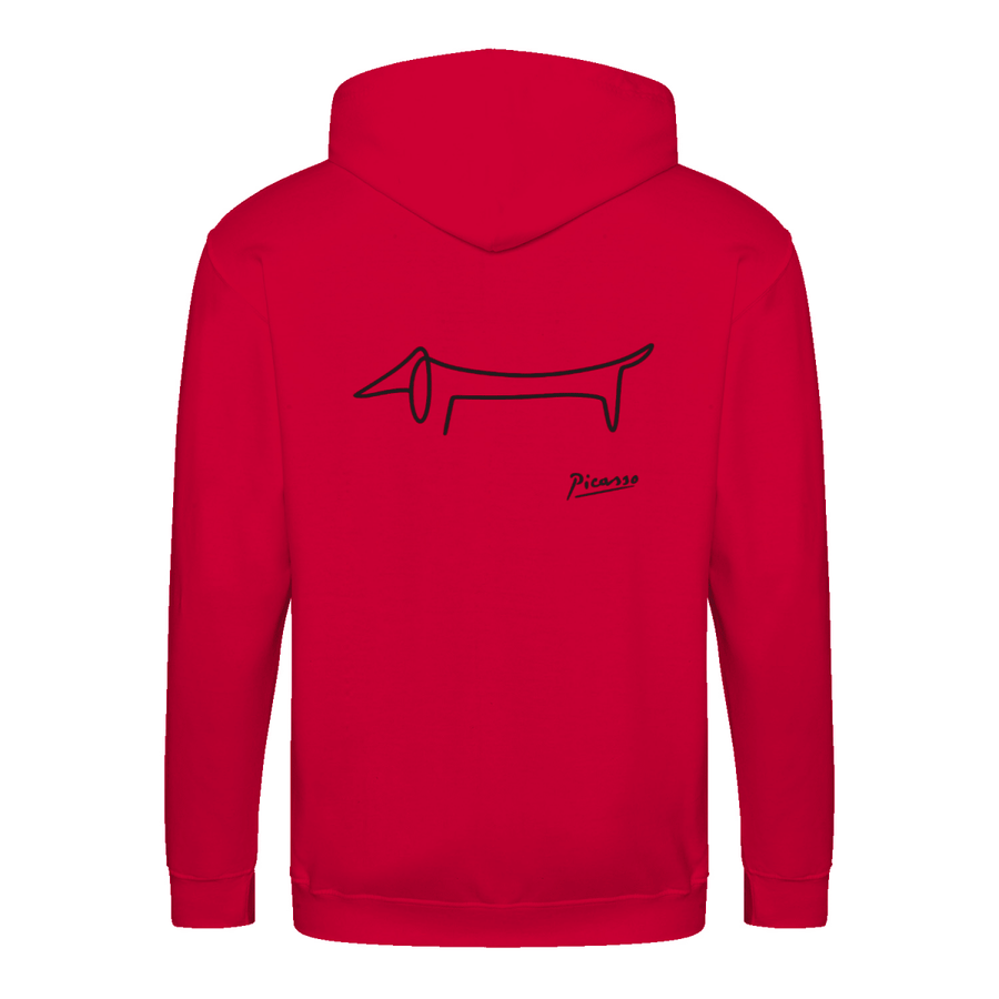 Dackel Hoodie – Picasso Line Art | Minimalistisches Statement Sweatshirt-Zip Hoodie-True Insights