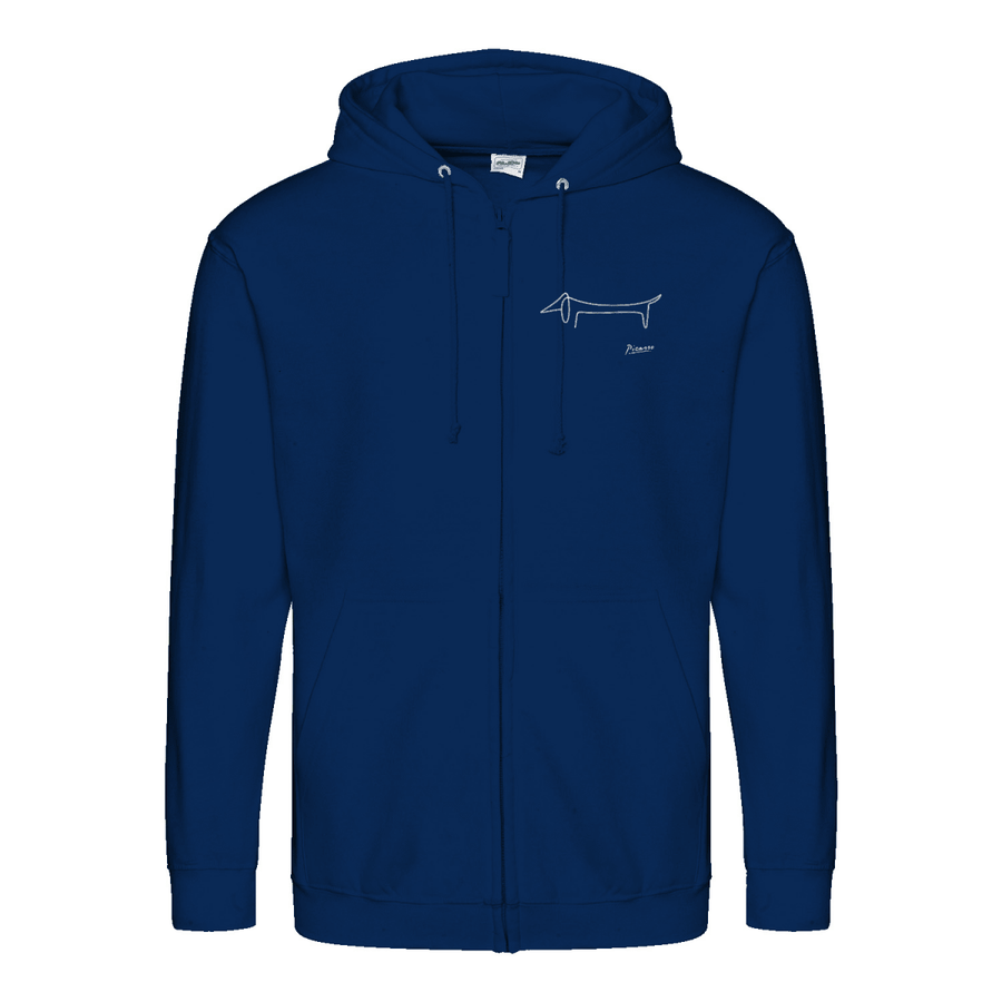 Dackel Hoodie – Picasso Line Art | Minimalistisches Statement Sweatshirt-Zip Hoodie-True Insights