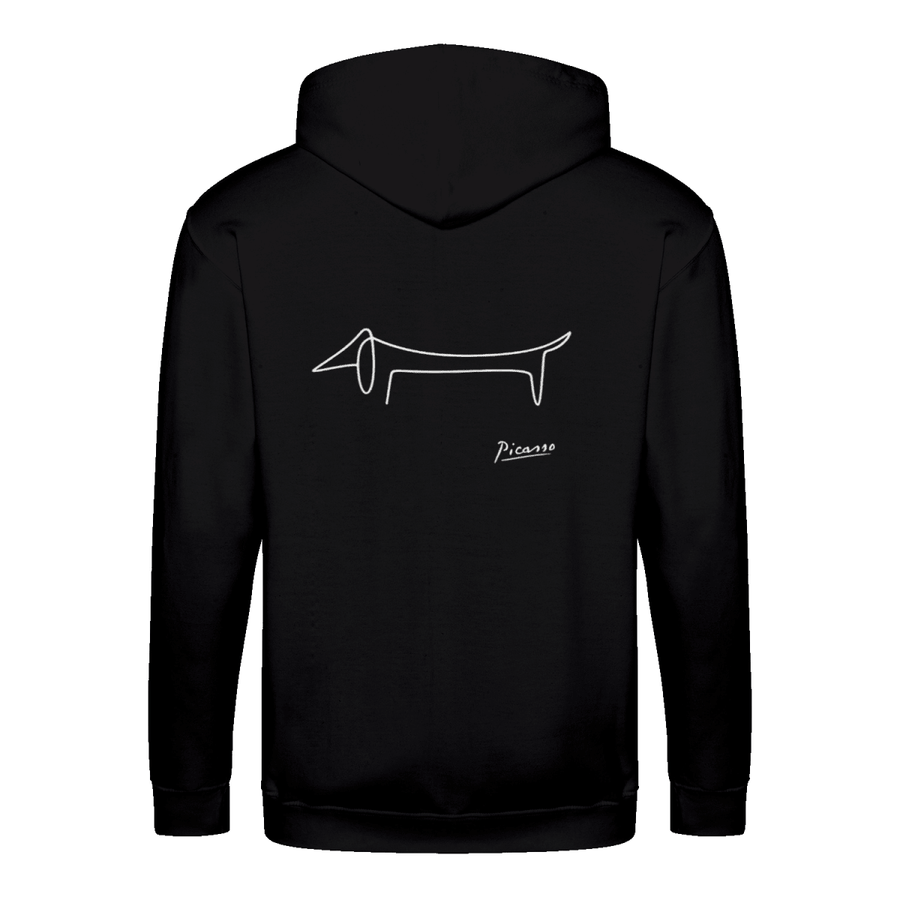 Dackel Hoodie – Picasso Line Art | Minimalistisches Statement Sweatshirt-Zip Hoodie-True Insights