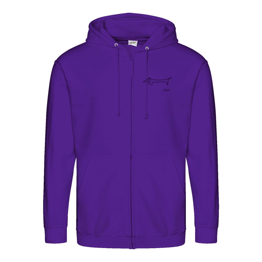Dackel Hoodie – Picasso Line Art | Minimalistisches Statement Sweatshirt-Zip Hoodie-True Insights