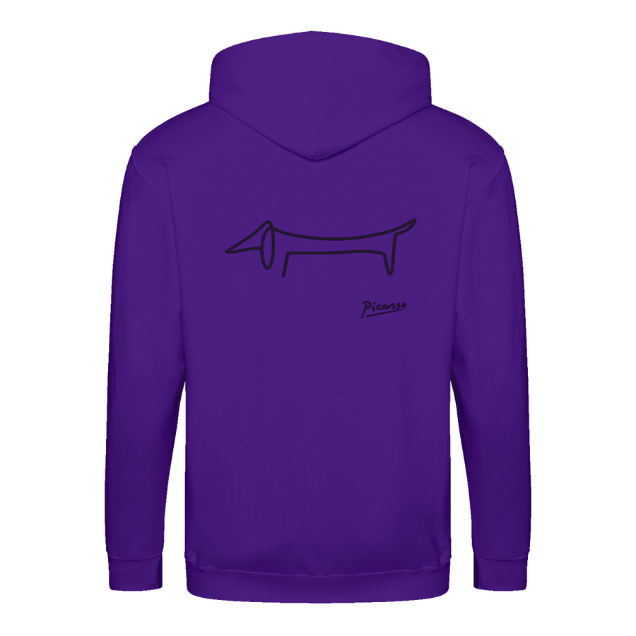 Dackel Hoodie – Picasso Line Art | Minimalistisches Statement Sweatshirt-Zip Hoodie-True Insights