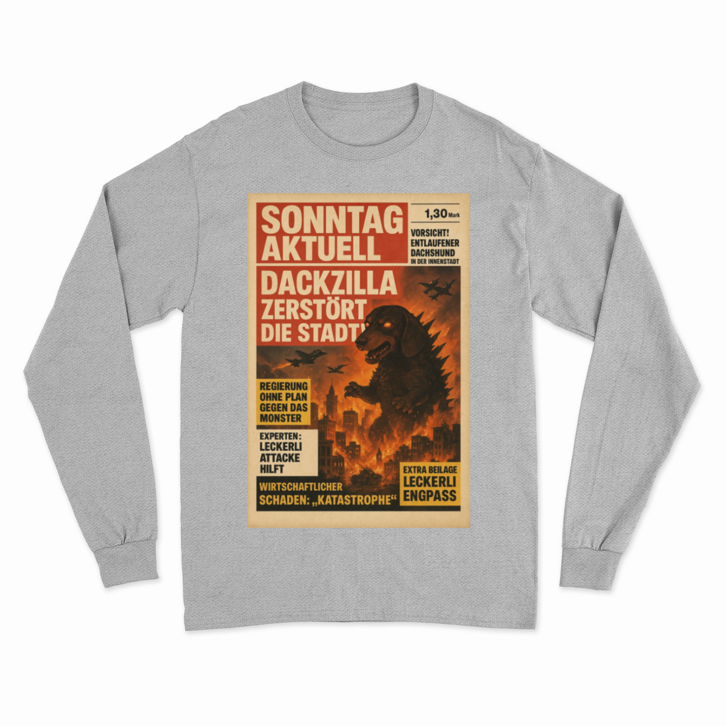Dackzilla Sweatshirt – Retro-Katastrophen-Satire zum Anziehen – Lustiges Sweatshirt | True Insights – Bild 4