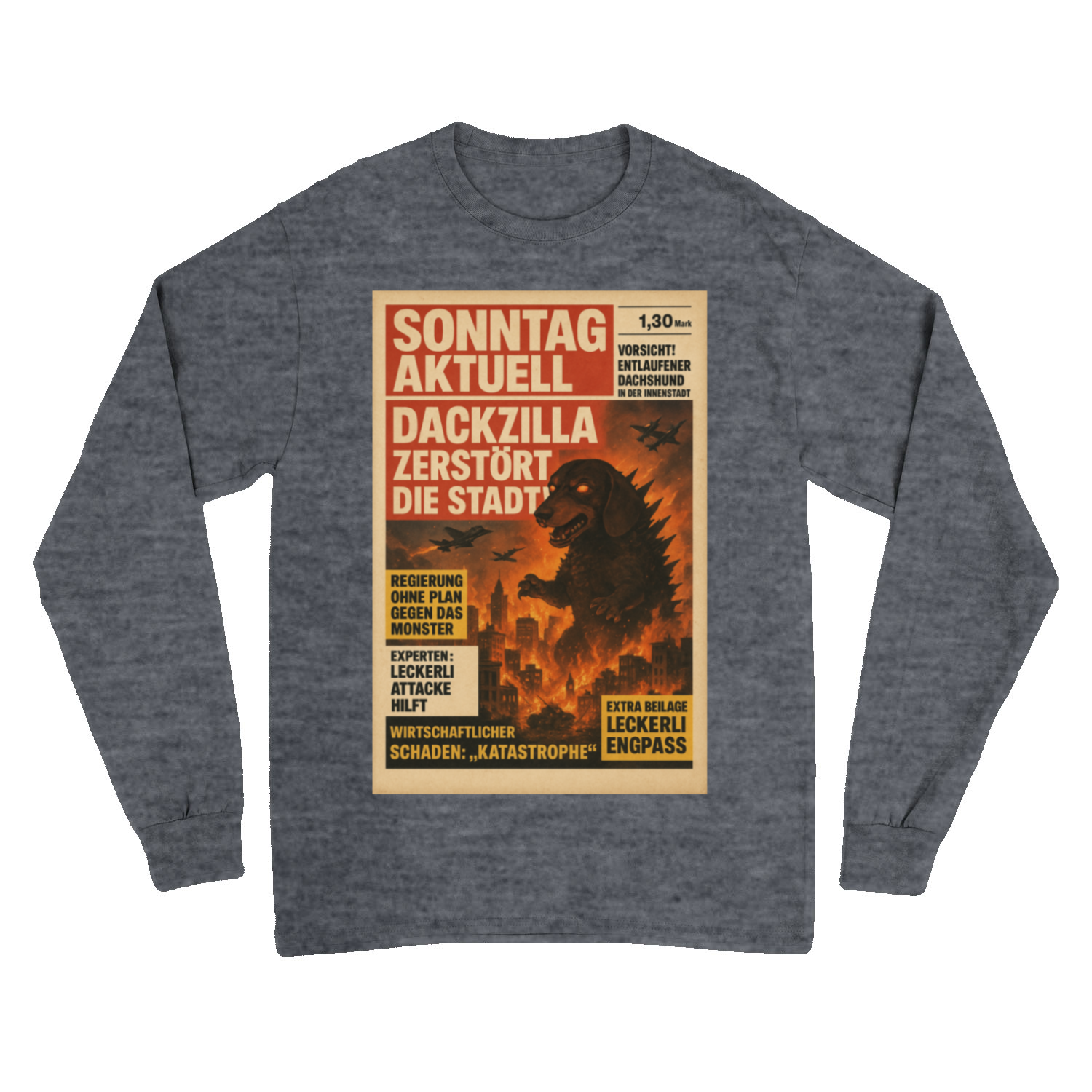 Dackzilla Sweatshirt – Retro-Katastrophen-Satire zum Anziehen – Lustiges Sweatshirt | True Insights – Bild 6