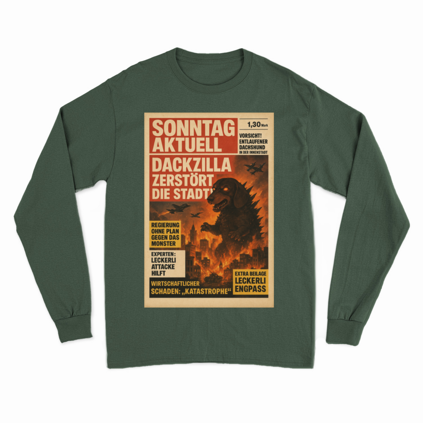 Dackzilla Sweatshirt – Retro-Katastrophen-Satire zum Anziehen – Lustiges Sweatshirt | True Insights – Bild 7