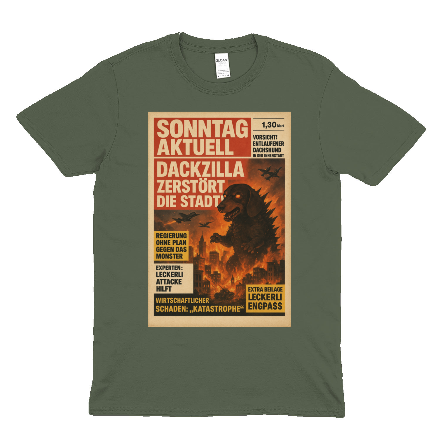DACKZILLA – ZERSTÖRT DIE STADT! – Lustiges T-Shirt | True Insights – Bild 4