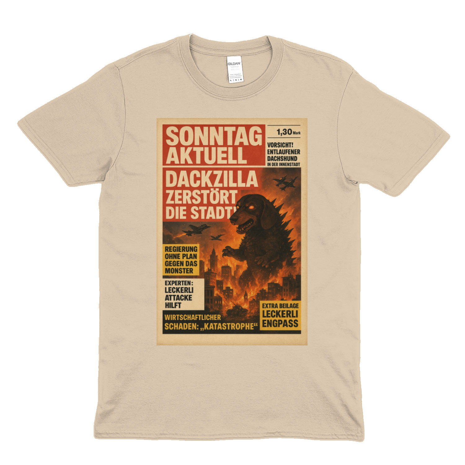 DACKZILLA – ZERSTÖRT DIE STADT! – Lustiges T-Shirt | True Insights – Bild 5