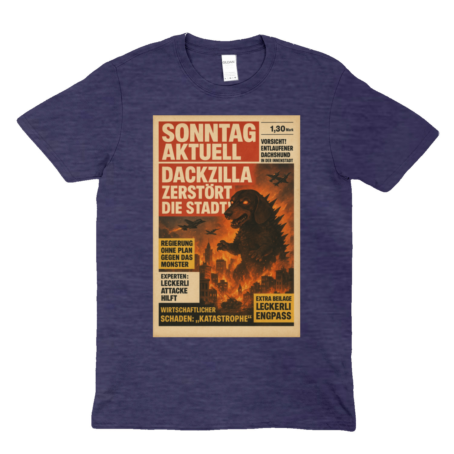 DACKZILLA – ZERSTÖRT DIE STADT! – Lustiges T-Shirt | True Insights – Bild 7