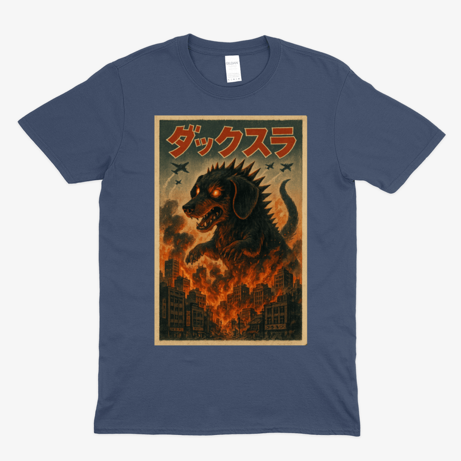 „Dackzilla zerstört die Stadt“ Kaiju-Motiv mit Feuer & Biss T-Shirt – Lustiges | True Insights – Bild 10