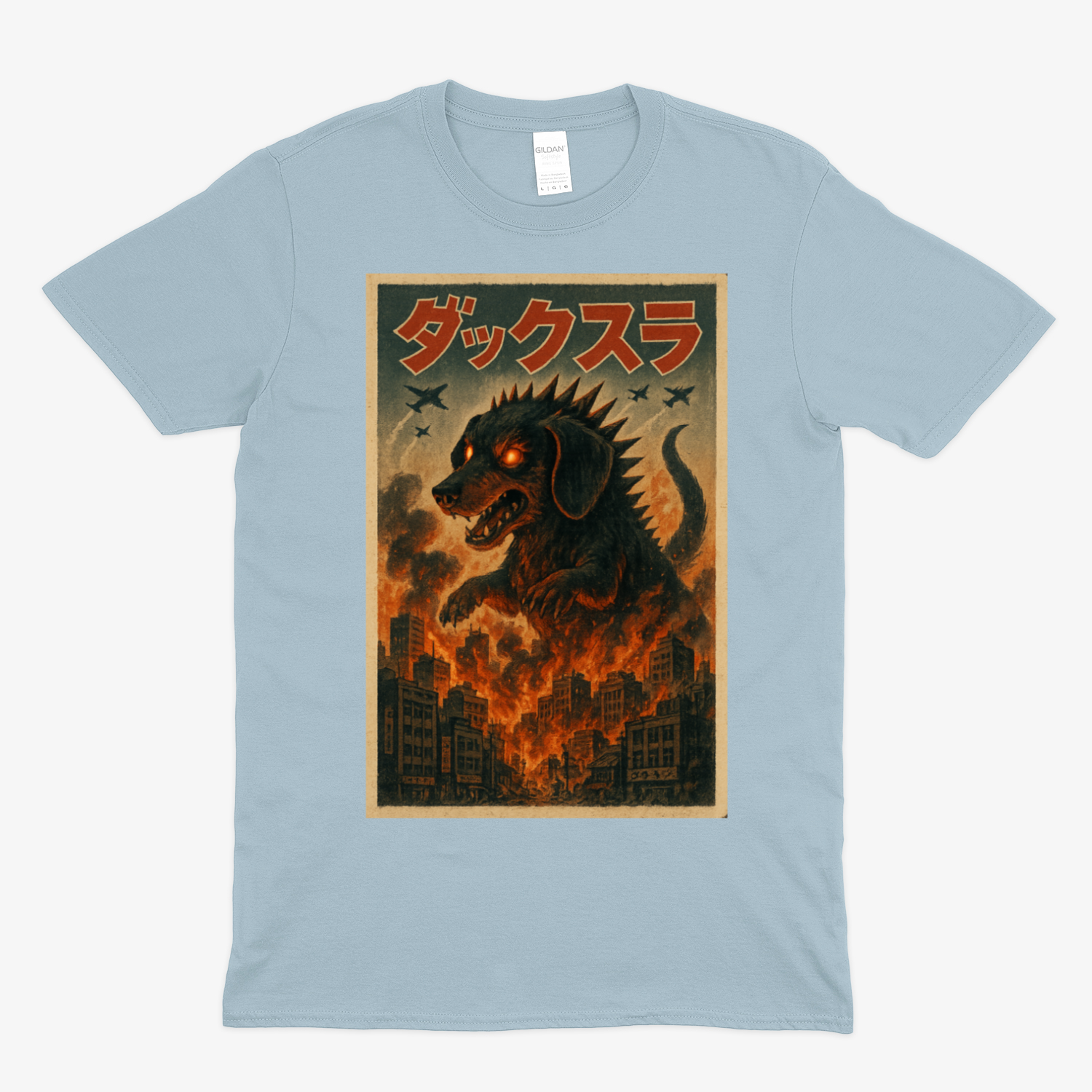 „Dackzilla zerstört die Stadt“ Kaiju-Motiv mit Feuer & Biss T-Shirt – Lustiges | True Insights – Bild 5