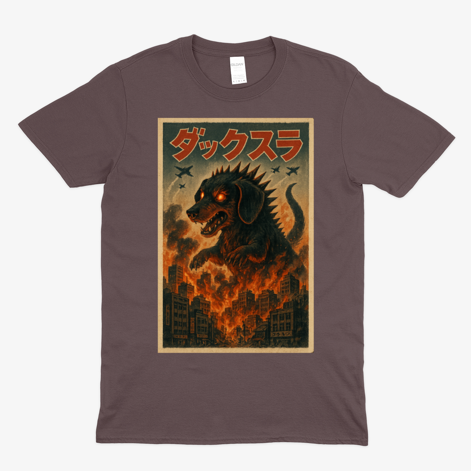 „Dackzilla zerstört die Stadt“ Kaiju-Motiv mit Feuer & Biss T-Shirt – Lustiges | True Insights – Bild 9