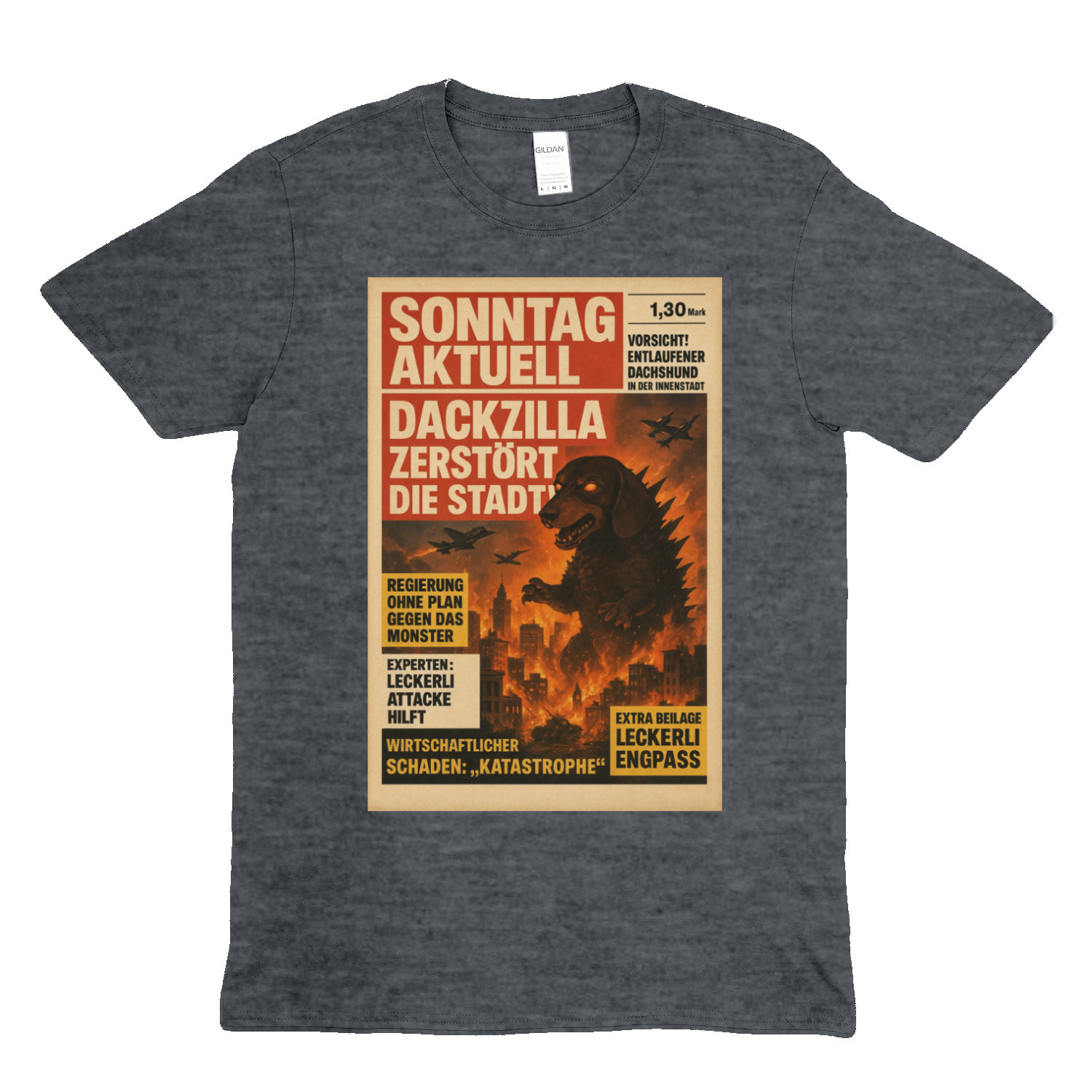 DACKZILLA – ZERSTÖRT DIE STADT! – Lustiges T-Shirt | True Insights – Bild 1