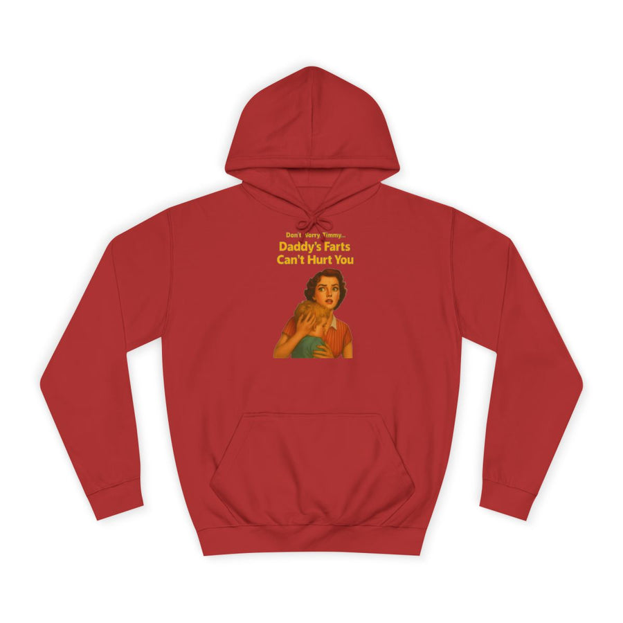 Papa Hoodie „Daddy's Farts Can't Hurt You“ – Das lustige Geschenk für Papa – Fire Red