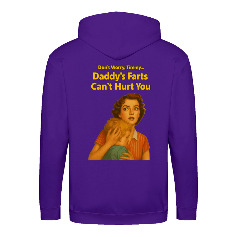 Daddy’s Farts Can’t Hurt You – Satirischer Retro Zip Hoodie | True Insights-Zip Hoodie-True Insights