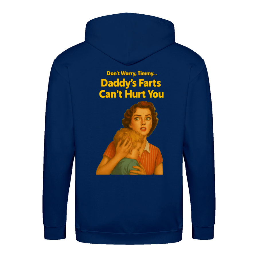 Daddy’s Farts Can’t Hurt You – Satirischer Retro Zip Hoodie | True Insights-Zip Hoodie-True Insights