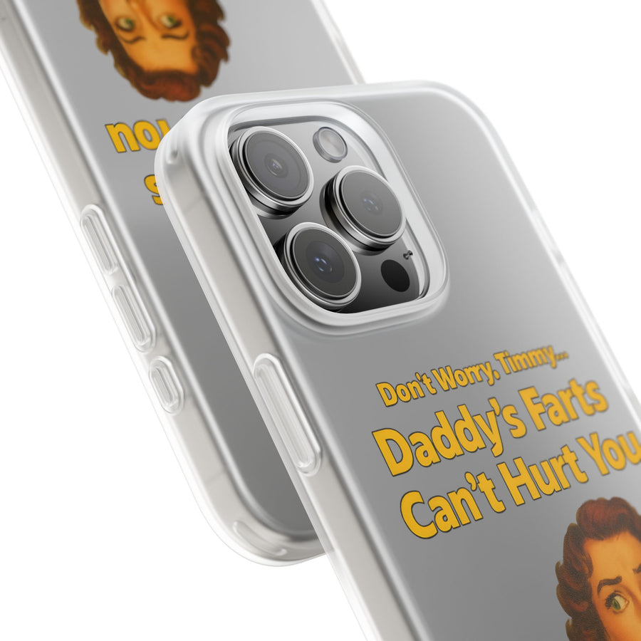 True Insights Handyhülle Daddys Farts satirisches Retro-Motiv mit schwarzem Humor in Nahaufnahme