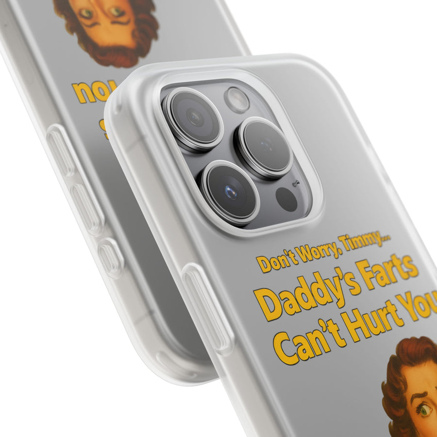 True Insights Handyhülle Daddys Farts mit schwarzem Humor Detailansicht des satirischen Drucks