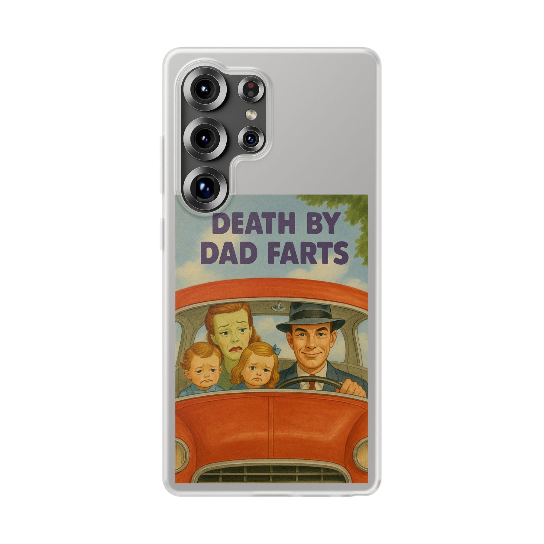 Death by Dad Farts – Satirische Retro-Handyhülle im 50s-Familienauto-Stil-Phone Case-True Insights