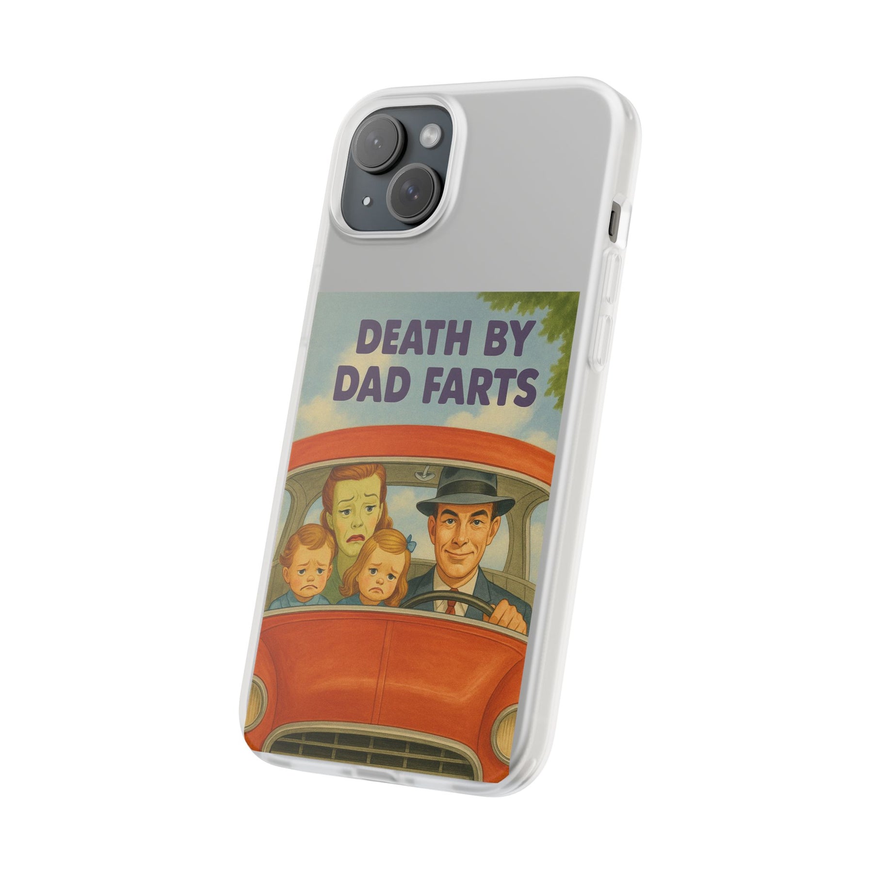 Death by Dad Farts – Satirische Retro-Handyhülle im 50s-Familienauto-Stil-Phone Case-True Insights