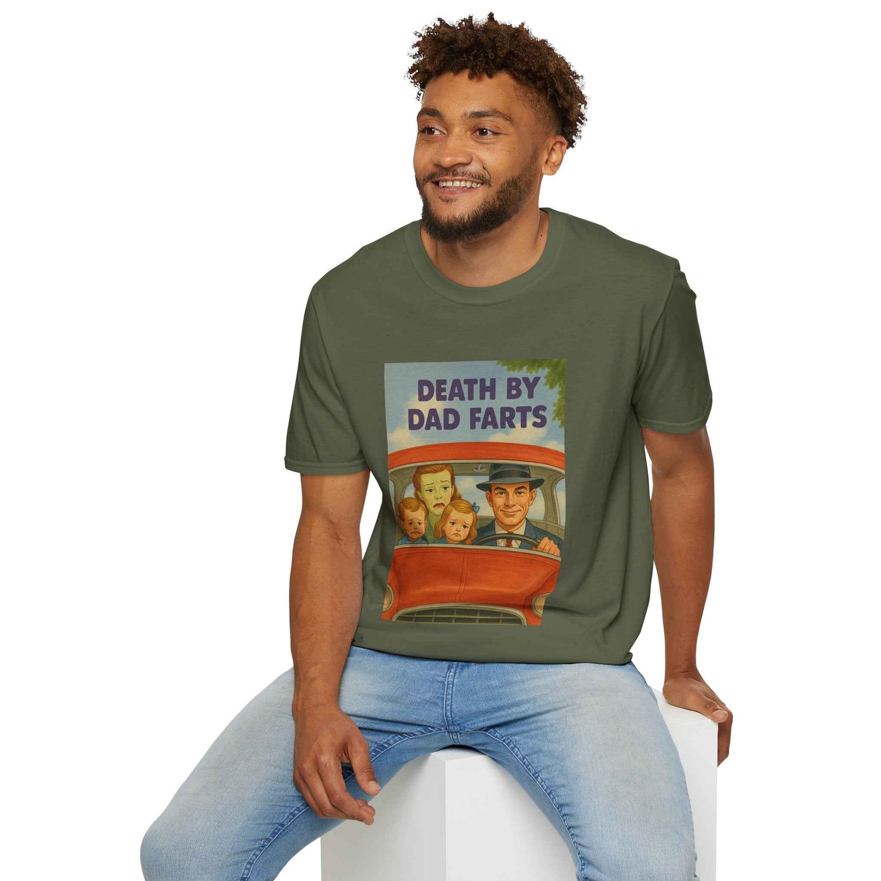 Death by Dad Farts - The retro family drama on your shirt!