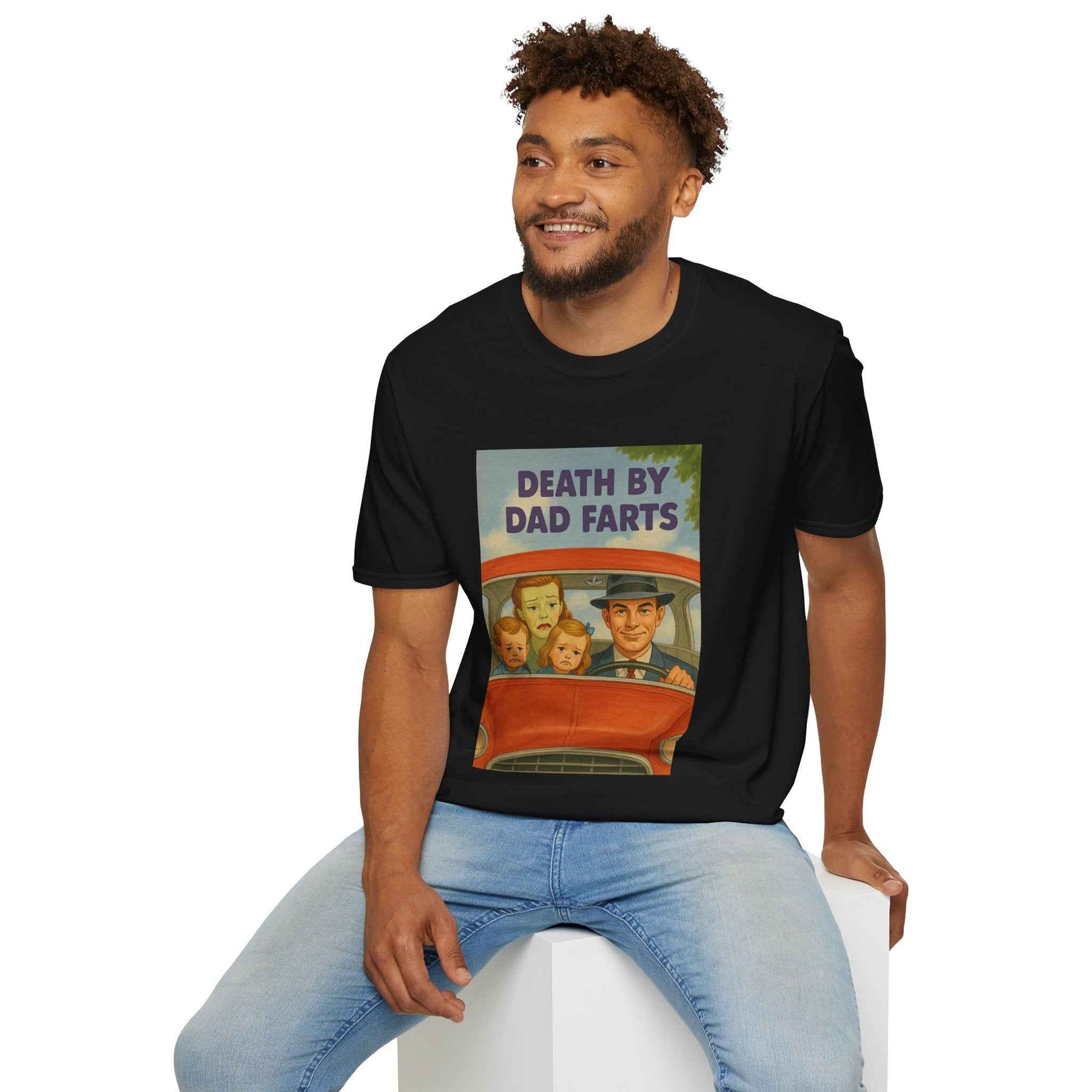 Death by Dad Farts - The retro family drama on your shirt!