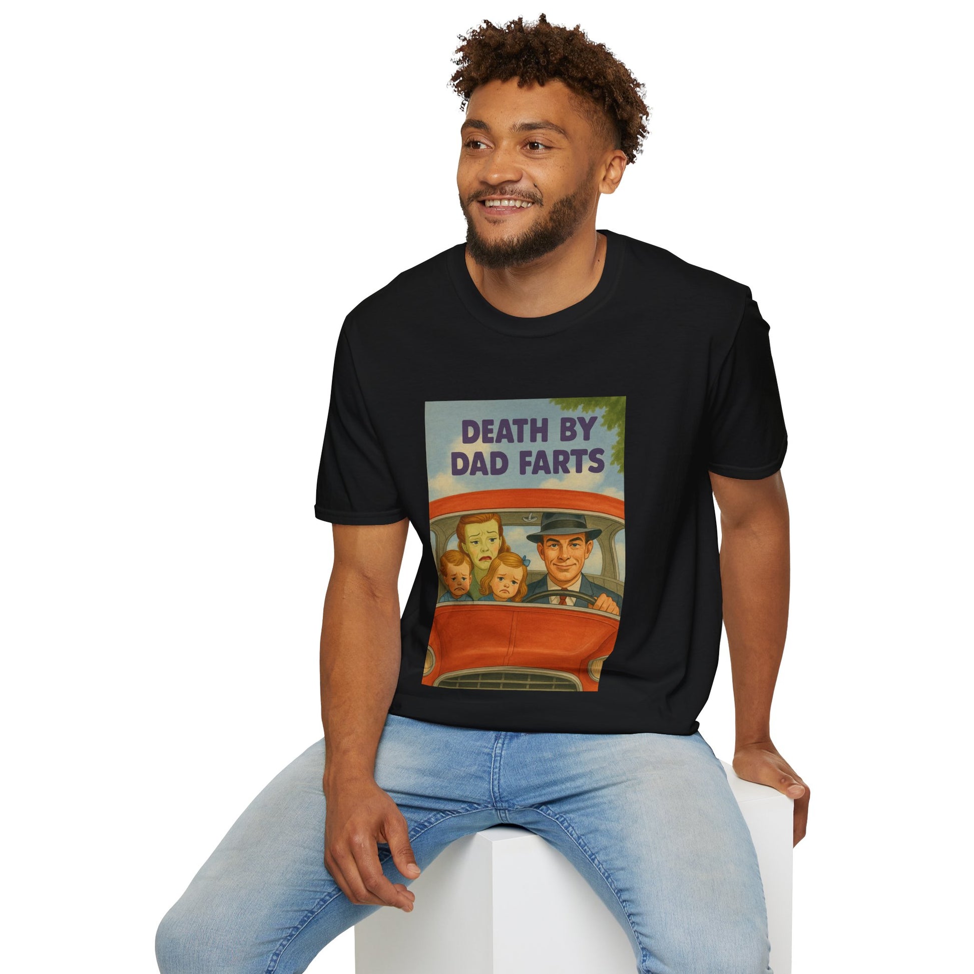 Death by Dad Farts - The retro family drama on your shirt! – Freches Satire-Design für mutige Statements | True Insights