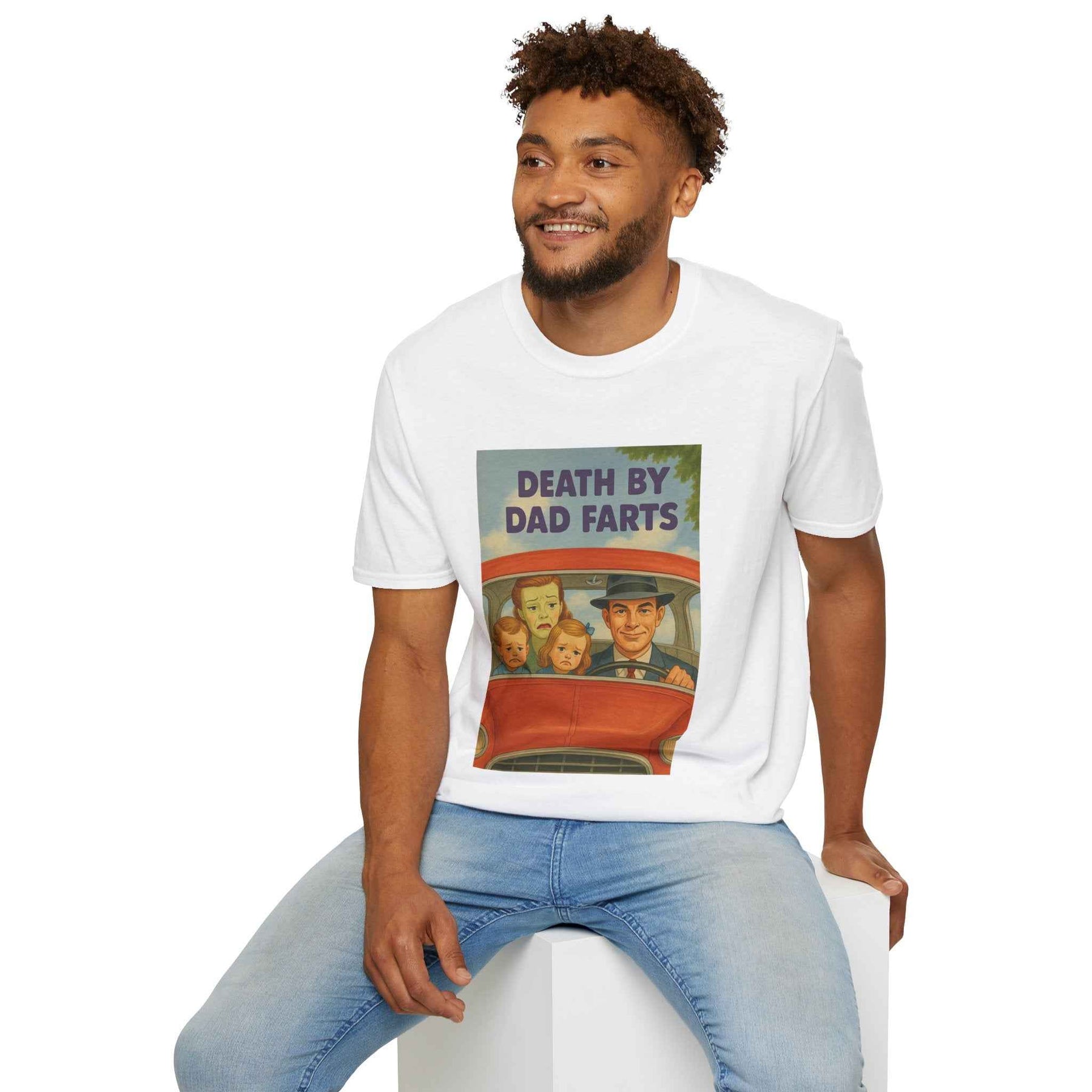 Death by Dad Farts - The retro family drama on your shirt!