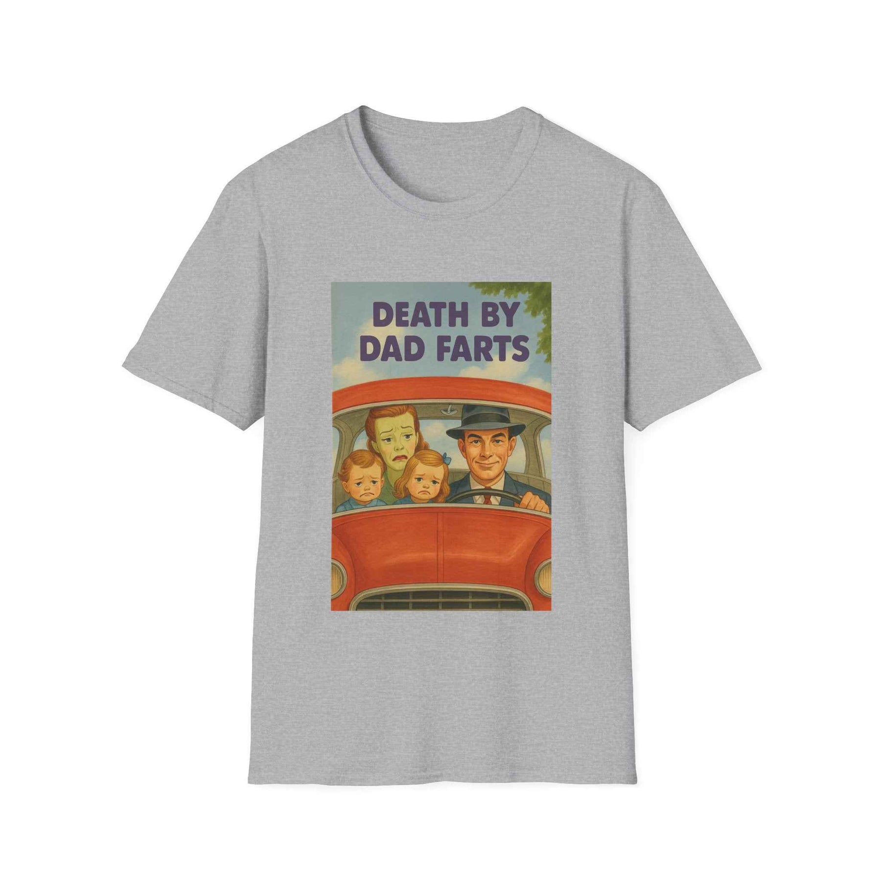 Death by Dad Farts - The retro family drama on your shirt!