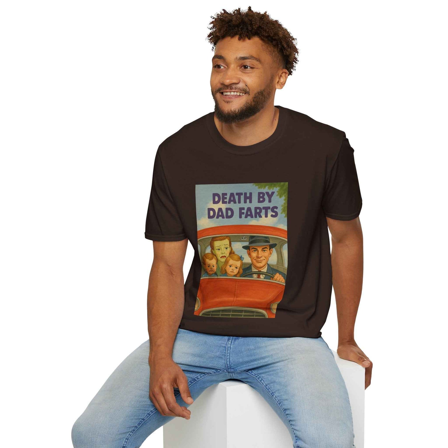 Death by Dad Farts - The retro family drama on your shirt!