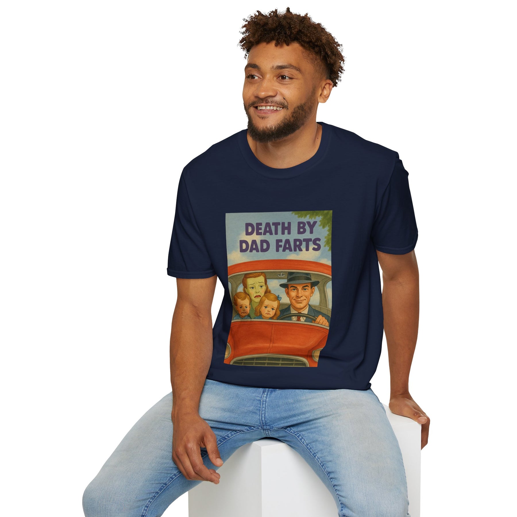 Death by Dad Farts - The retro family drama on your shirt! – Freches Satire-Design für mutige Statements | True Insights