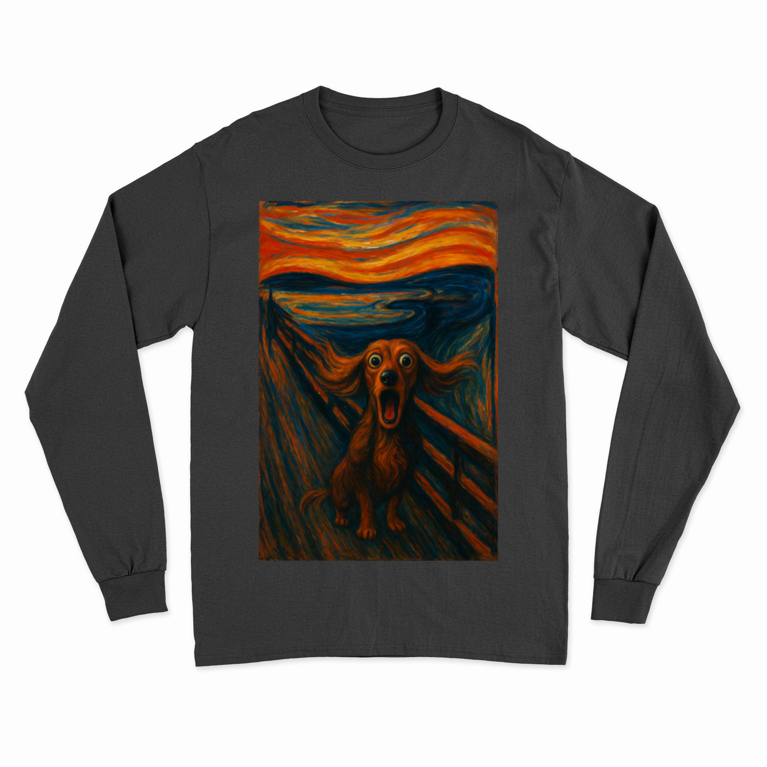 „Der Schrei des Dackels“ | Satirische Kunst-Parodie Sweatshirt-True Insights
