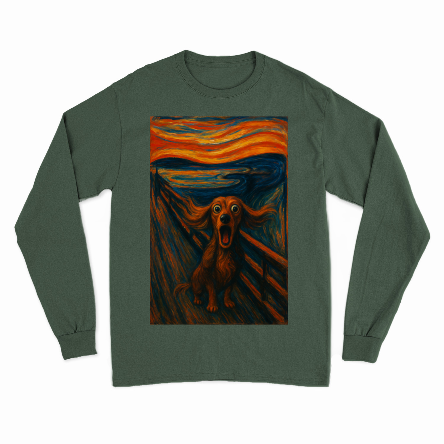 „Der Schrei des Dackels“ | Satirische Kunst-Parodie Sweatshirt-True Insights