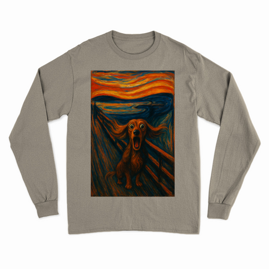 „Der Schrei des Dackels“ | Satirische Kunst-Parodie Sweatshirt-True Insights