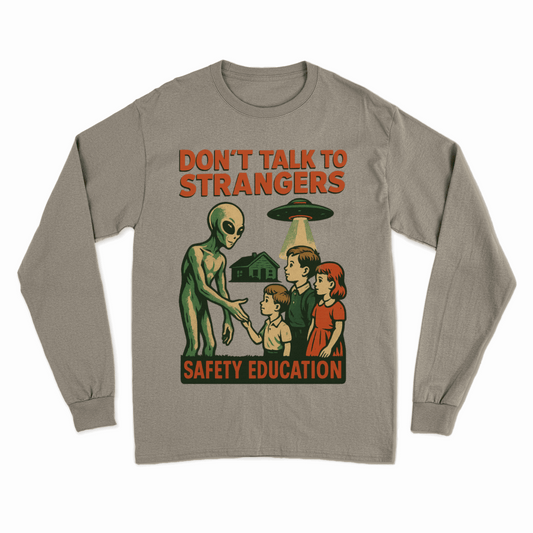 Don't Talk to Strangers – Retro Alien Safety Education Sweatshirt