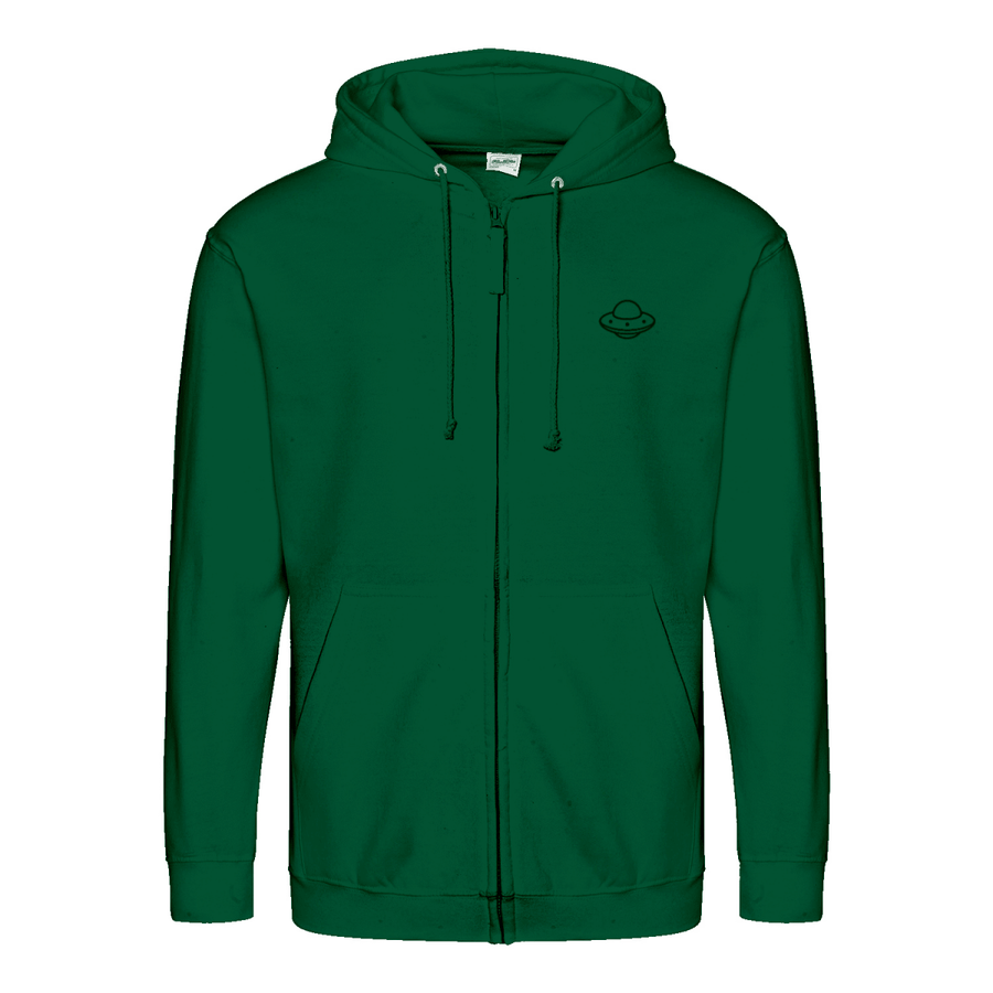 Don’t Talk to Strangers Zip Hoodie | Satirisches Alien-Motiv im Retro-Stil | Warnung im 50s Design 📝 Meta-Beschreibung:-Zip Hoodie-True Insights