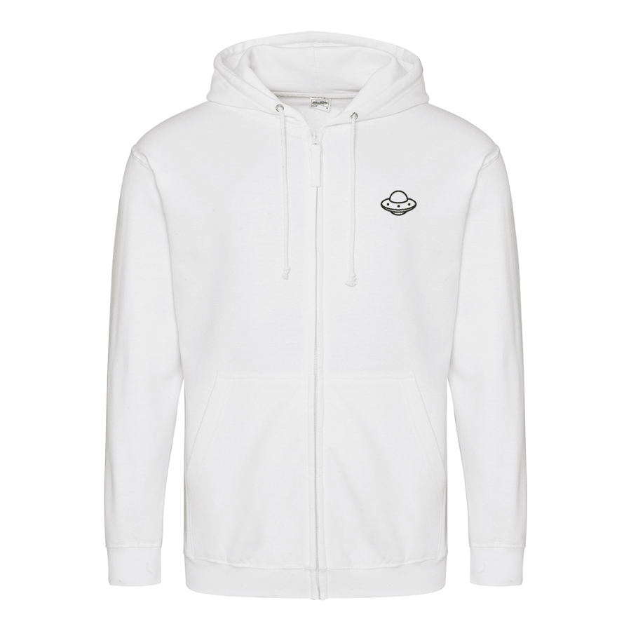 Don’t Talk to Strangers Zip Hoodie | Satirisches Alien-Motiv im Retro-Stil | Warnung im 50s Design 📝 Meta-Beschreibung:-Zip Hoodie-True Insights