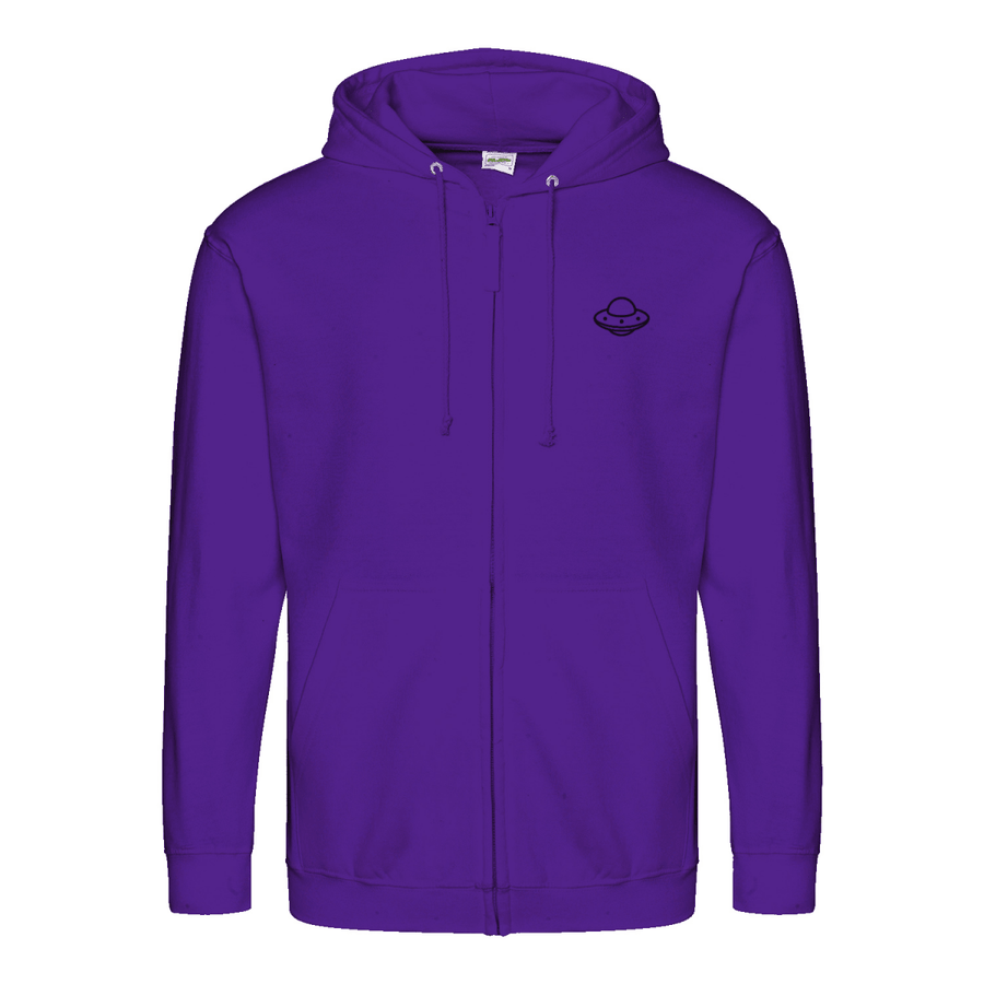 Don’t Talk to Strangers Zip Hoodie | Satirisches Alien-Motiv im Retro-Stil | Warnung im 50s Design 📝 Meta-Beschreibung:-Zip Hoodie-True Insights