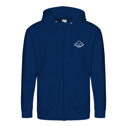 Don’t Talk to Strangers Zip Hoodie | Satirisches Alien-Motiv im Retro-Stil | Warnung im 50s Design 📝 Meta-Beschreibung:-Zip Hoodie-True Insights