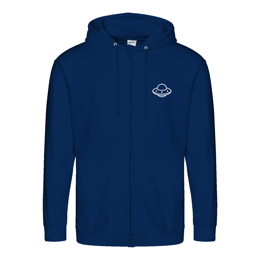 Don’t Talk to Strangers Zip Hoodie | Satirisches Alien-Motiv im Retro-Stil | Warnung im 50s Design 📝 Meta-Beschreibung:-Zip Hoodie-True Insights