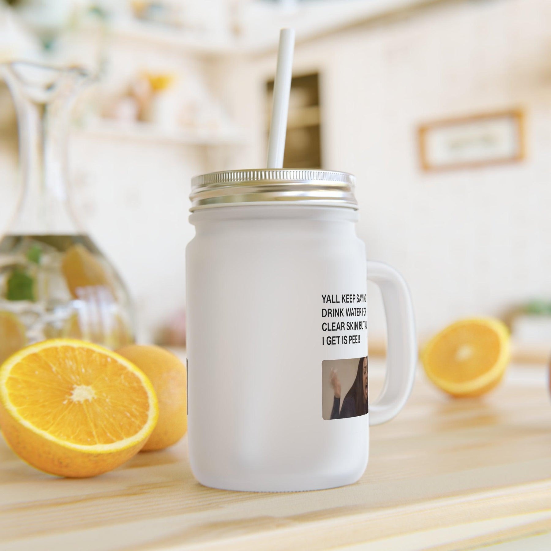 Vintage Motiv – Drink Water Pee – Satirischer Jar Mug mit Flüssigkeitsethik | True Insights Design mit Humor