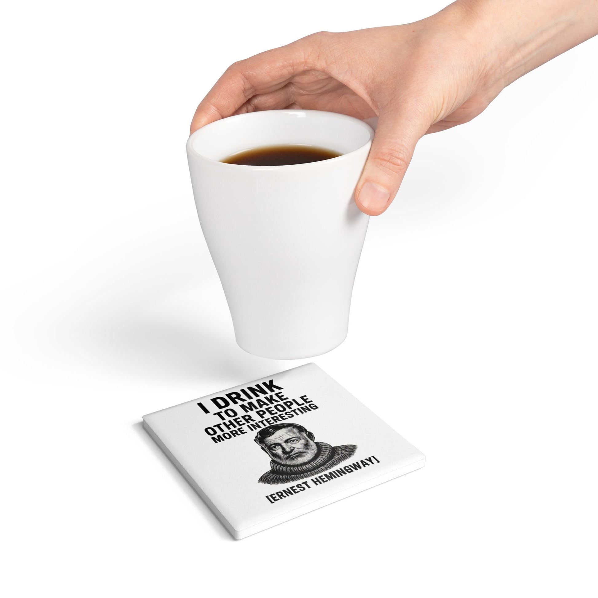 Ernest Hemingway – Keramik-Untersetzer - True Insights