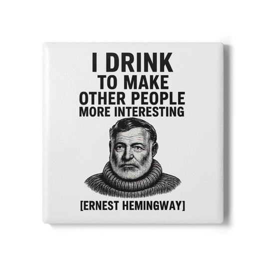 Ernest Hemingway – Keramik-Untersetzer - True Insights
