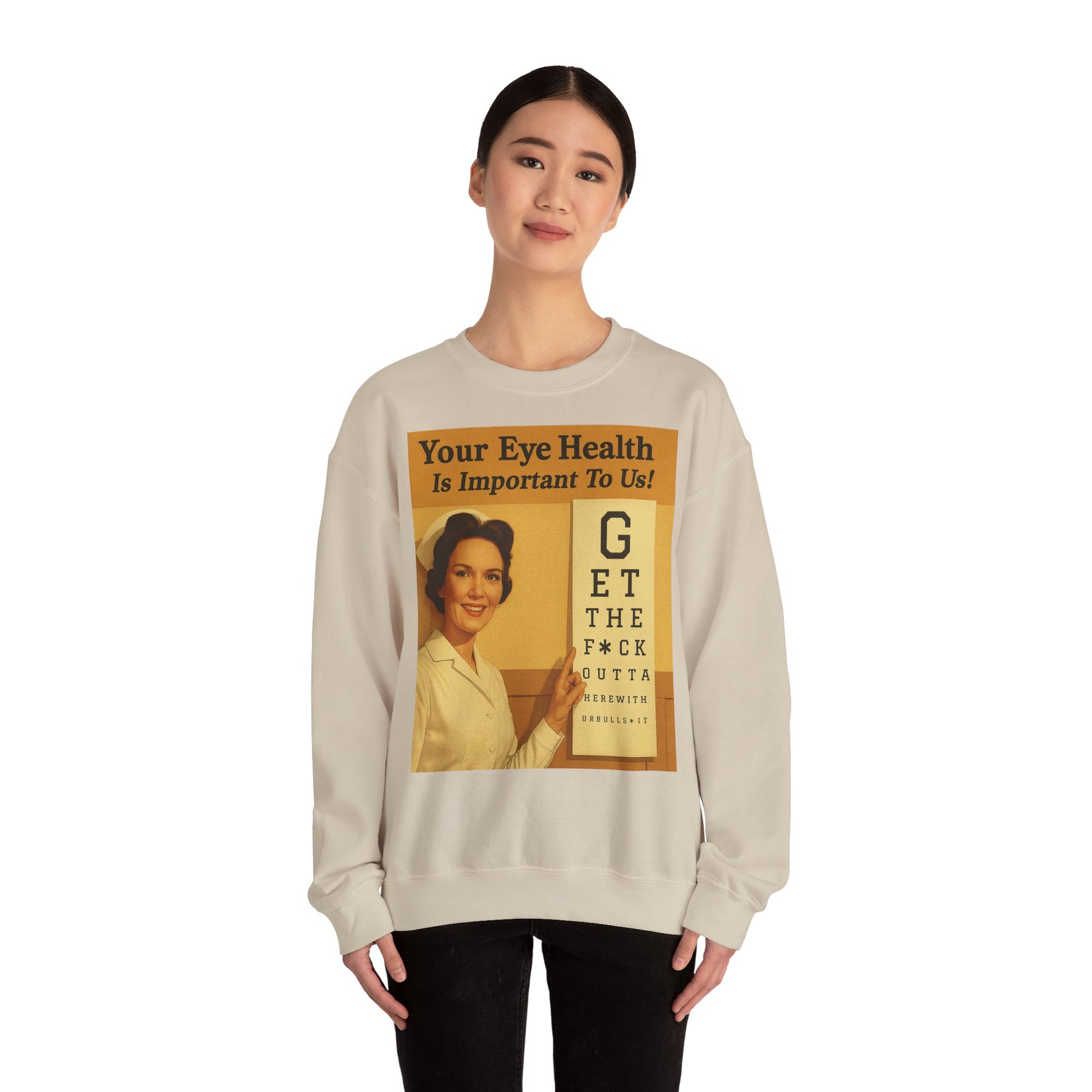 „Eye Health – Bullsh*t Edition“ – Satire-Sweatshirt im Retrolook – Freches Satire-Design für mutige Statements | True Insights