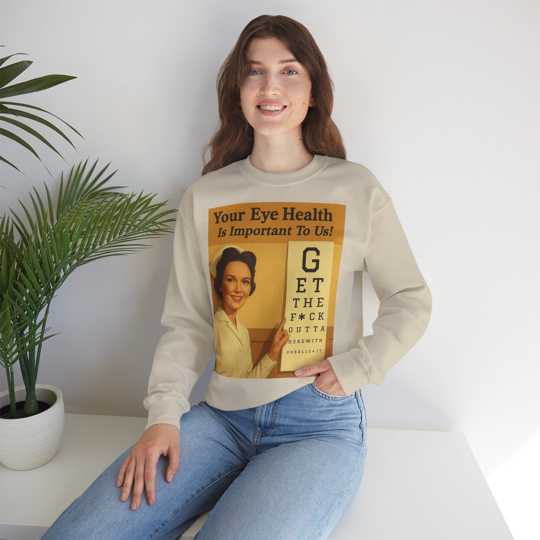„Eye Health – Bullsh*t Edition“ – Satire-Sweatshirt im Retrolook – Freches Satire-Design für mutige Statements | True Insights
